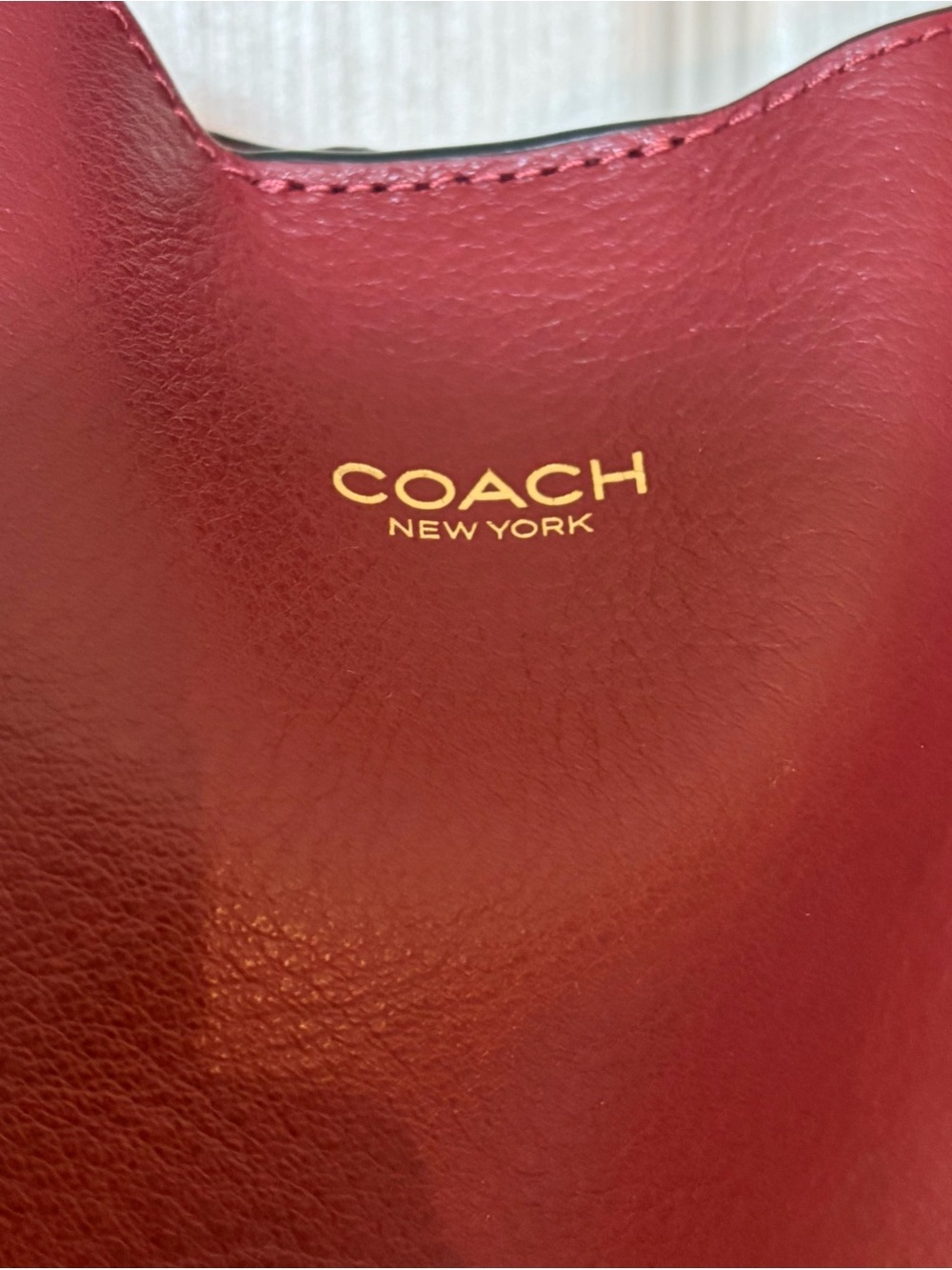 Authentic Coach Brooklyn 39 Dark Ruby Red Genuine Full Grain Leather - Picture 7 of 16